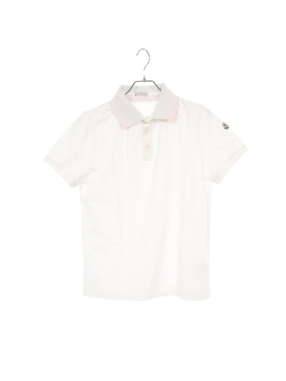 Moncler Polo Shirt Short Sleeve White Cotton